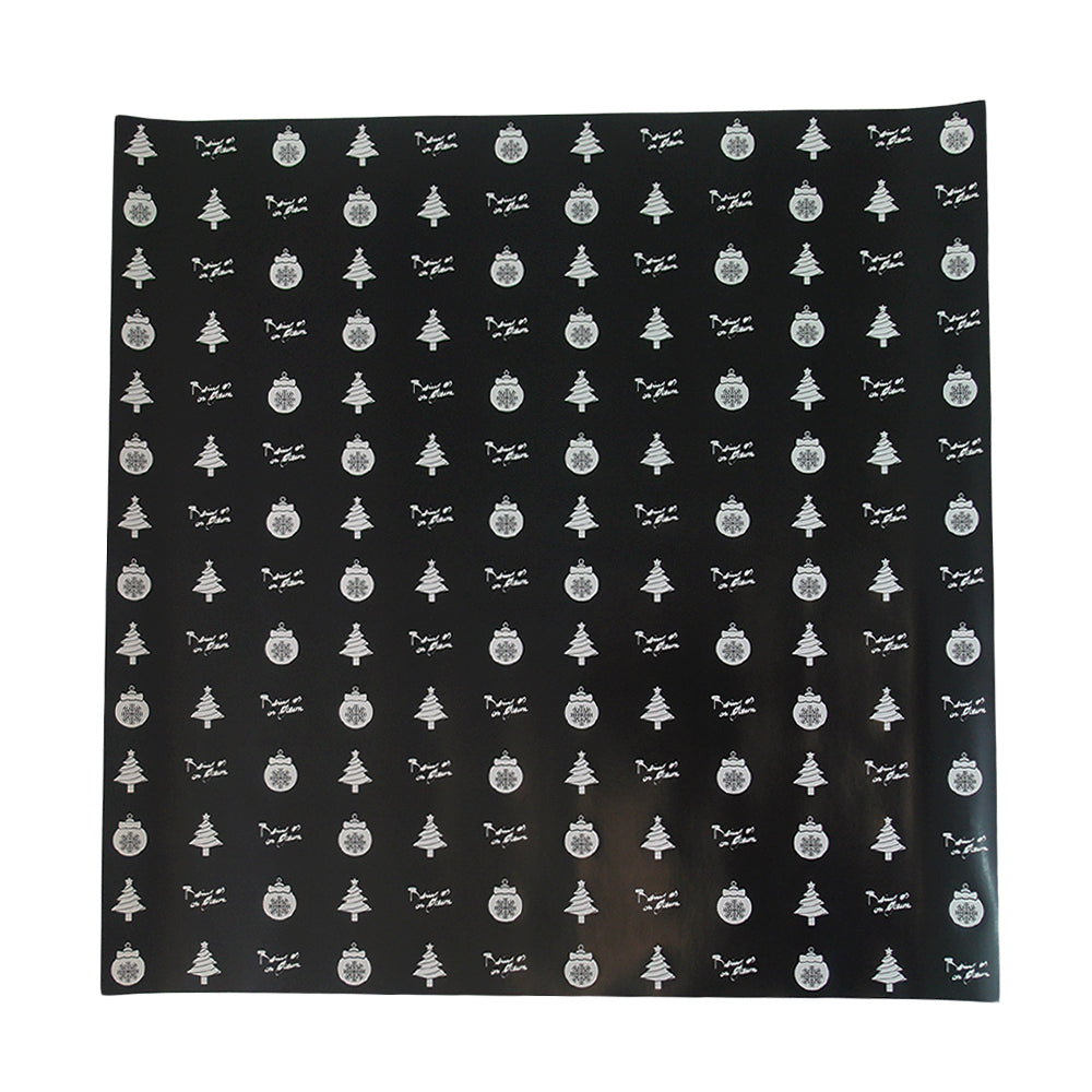 Folk Holiday (BLACK) 12x18 premium wrapping paper sheets